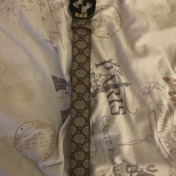 Gucci Black and Tan Monogram Belt - Picture 5 of 5